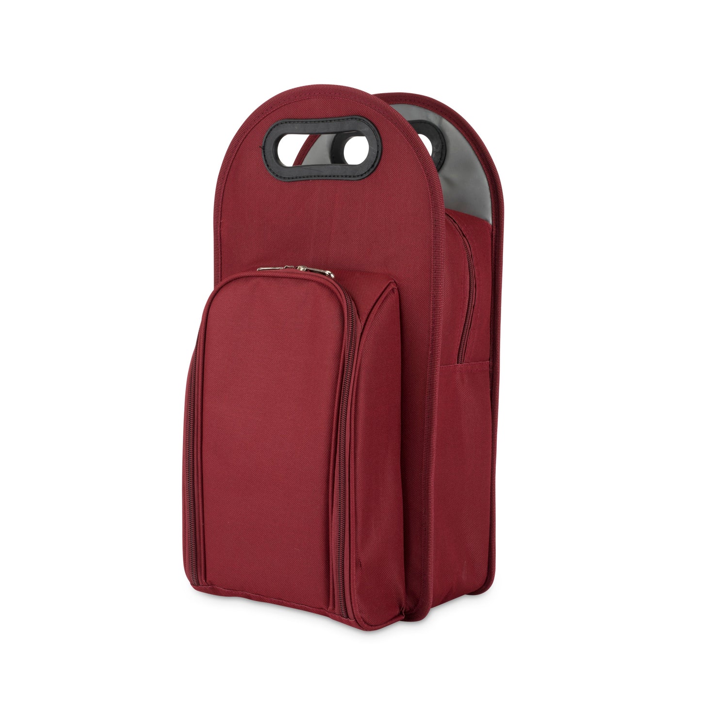 Metro™: 2-Bottle Tote in Burgundy & Grey