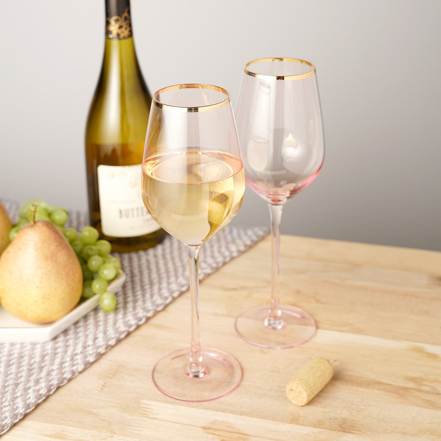 Rose 14 oz. Crystal White Wine Glass Set of 4 by TwineÂ®