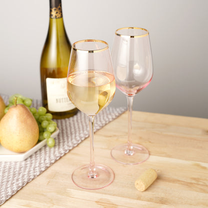 Rose 14 oz. Crystal White Wine Glass Set of 4 by TwineÂ®