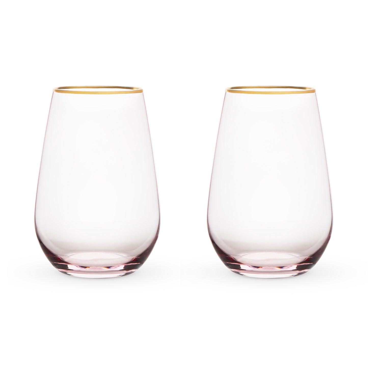 Rose Crystal Stemless Wine Glass Set - Mixologist Warehouse