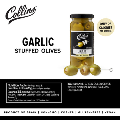 4.5 oz. Garlic Cocktail Olives