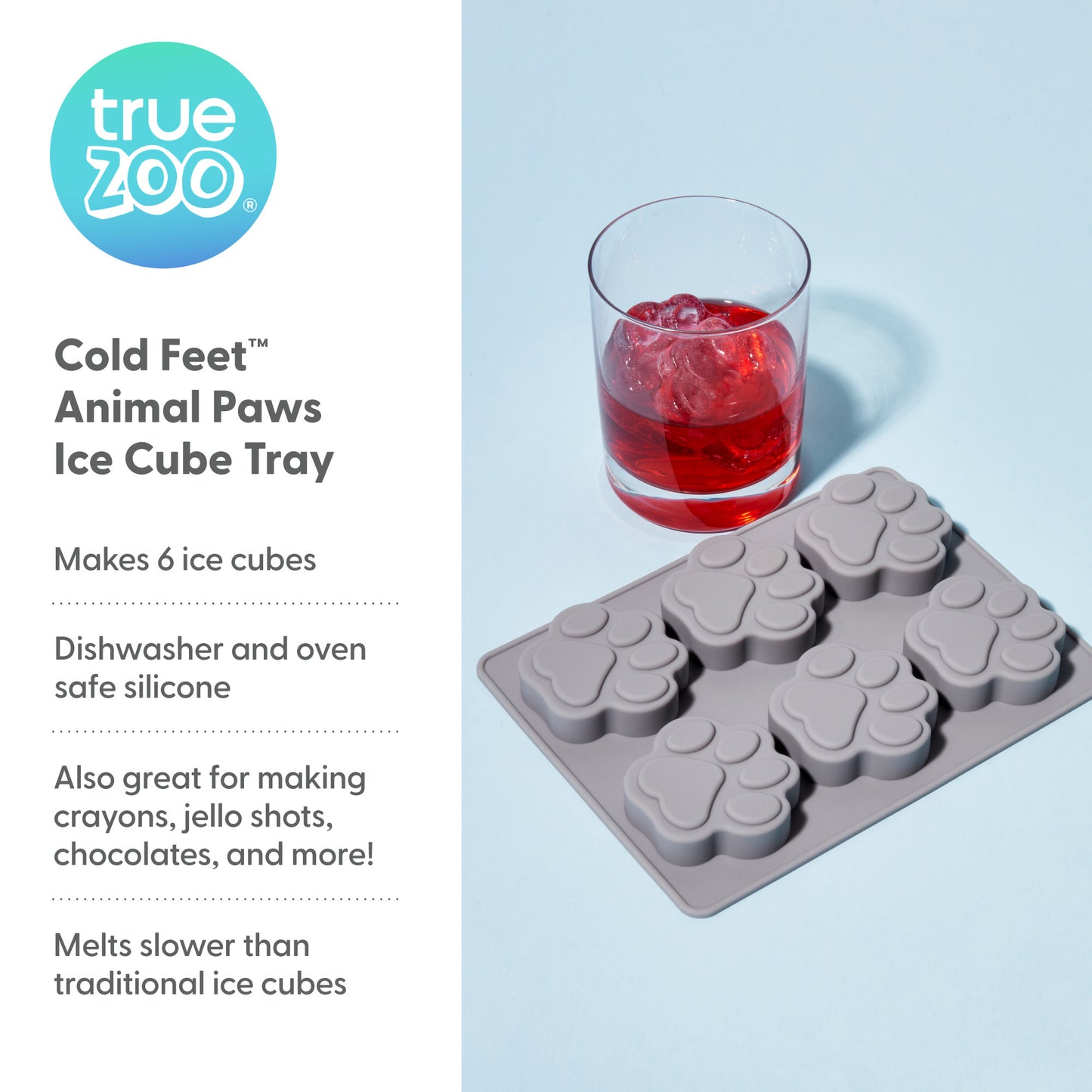 Cold Feet: Animal Paws Silicone Ice Cube Tray by TrueZoo