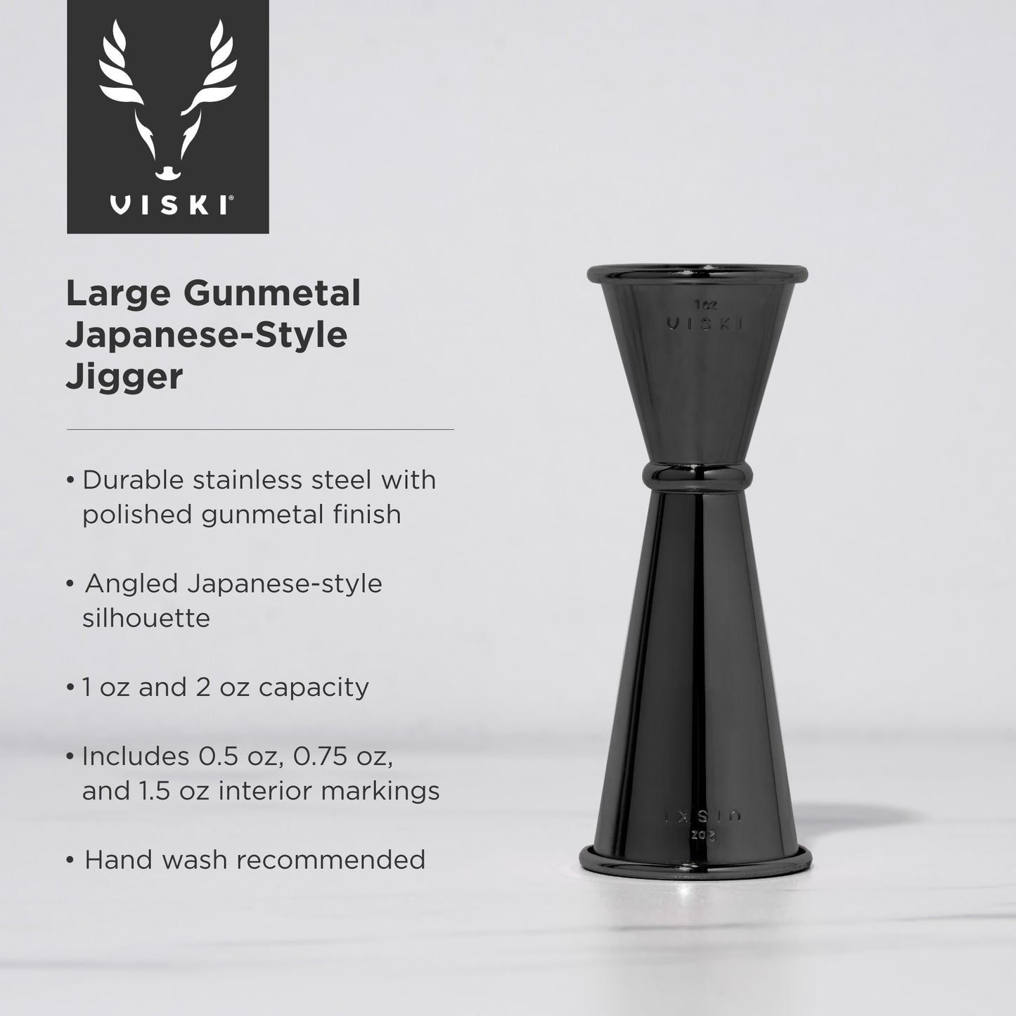 Large Gunmetal Japanese Style Jigger