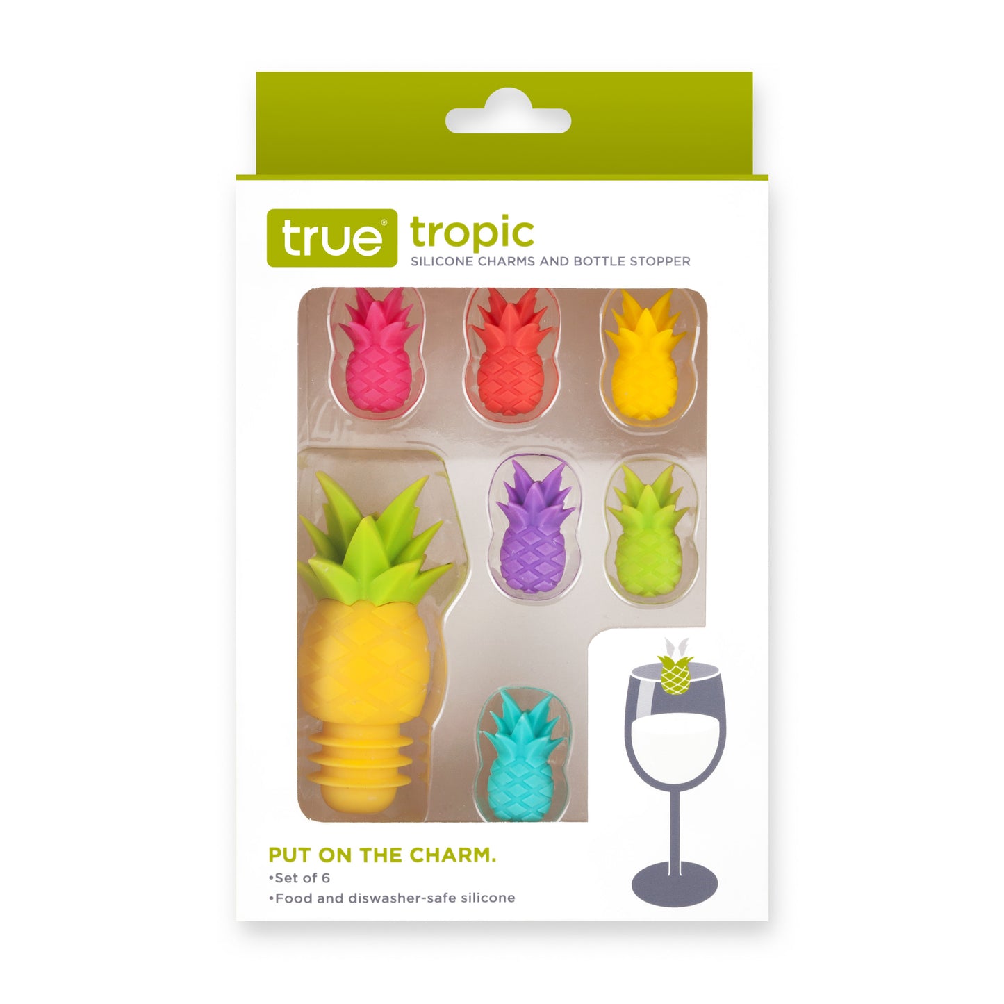 Pineapple Charms And Bottle Stopper