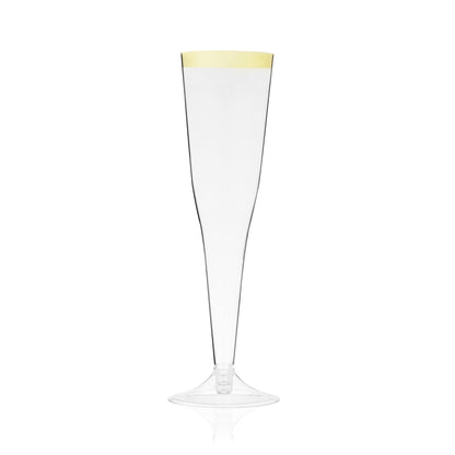 Plastic Gold-Rimmed Champagne Flutes by True