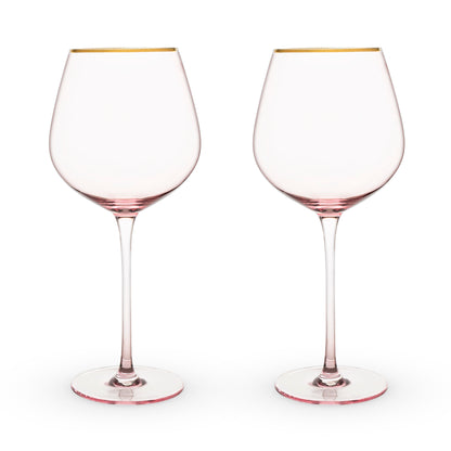 Rose Crystal Red Wine Glass Set by Twine®