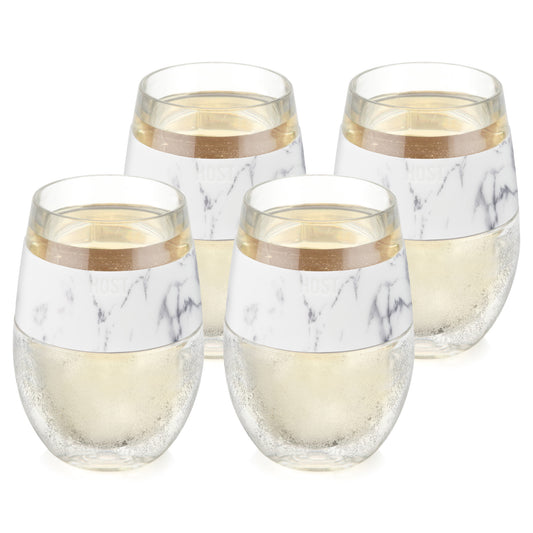 Wine FREEZE™ Cooling Cup in Marble Set of 4
