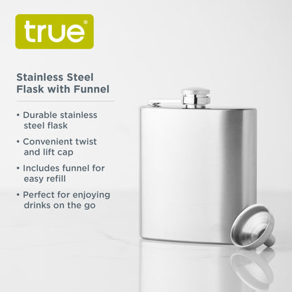 Trueflask 6 Ounce Stainless Steel Flask by True