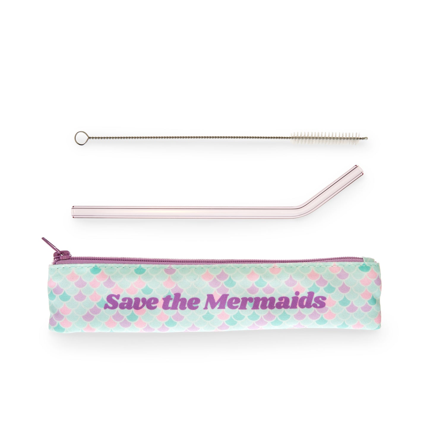 Save the Mermaids Glass Straw Set by Blush®-0