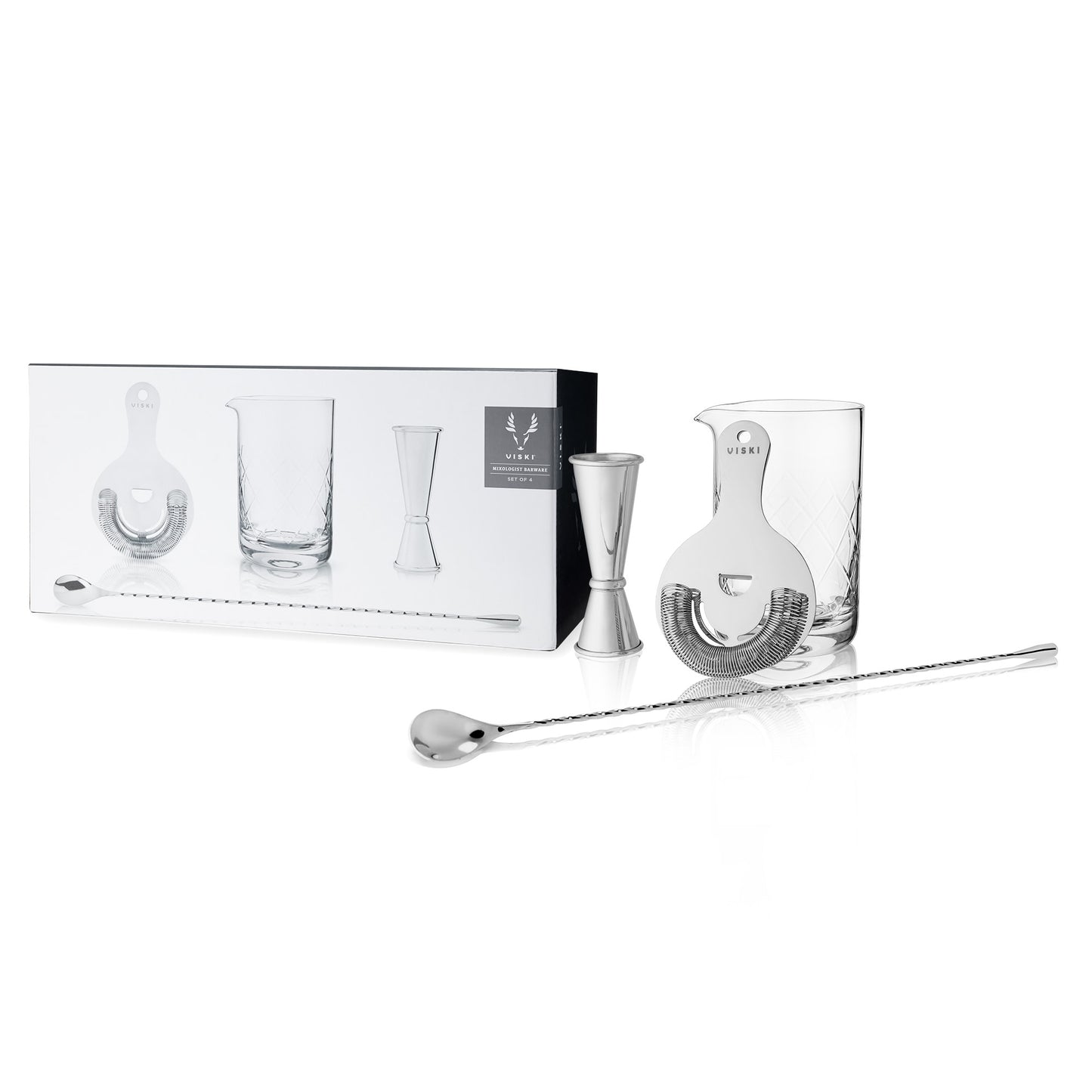 4-Piece Stainless Steel Mixologist Barware