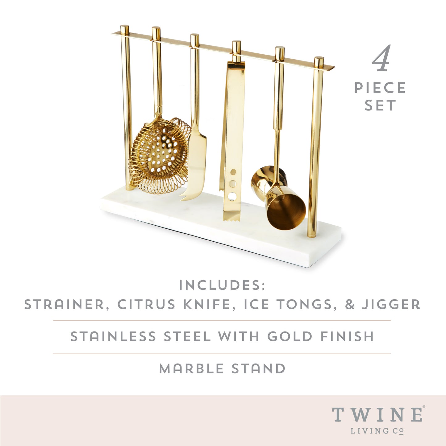 Gold & Marble Bar Tool Set