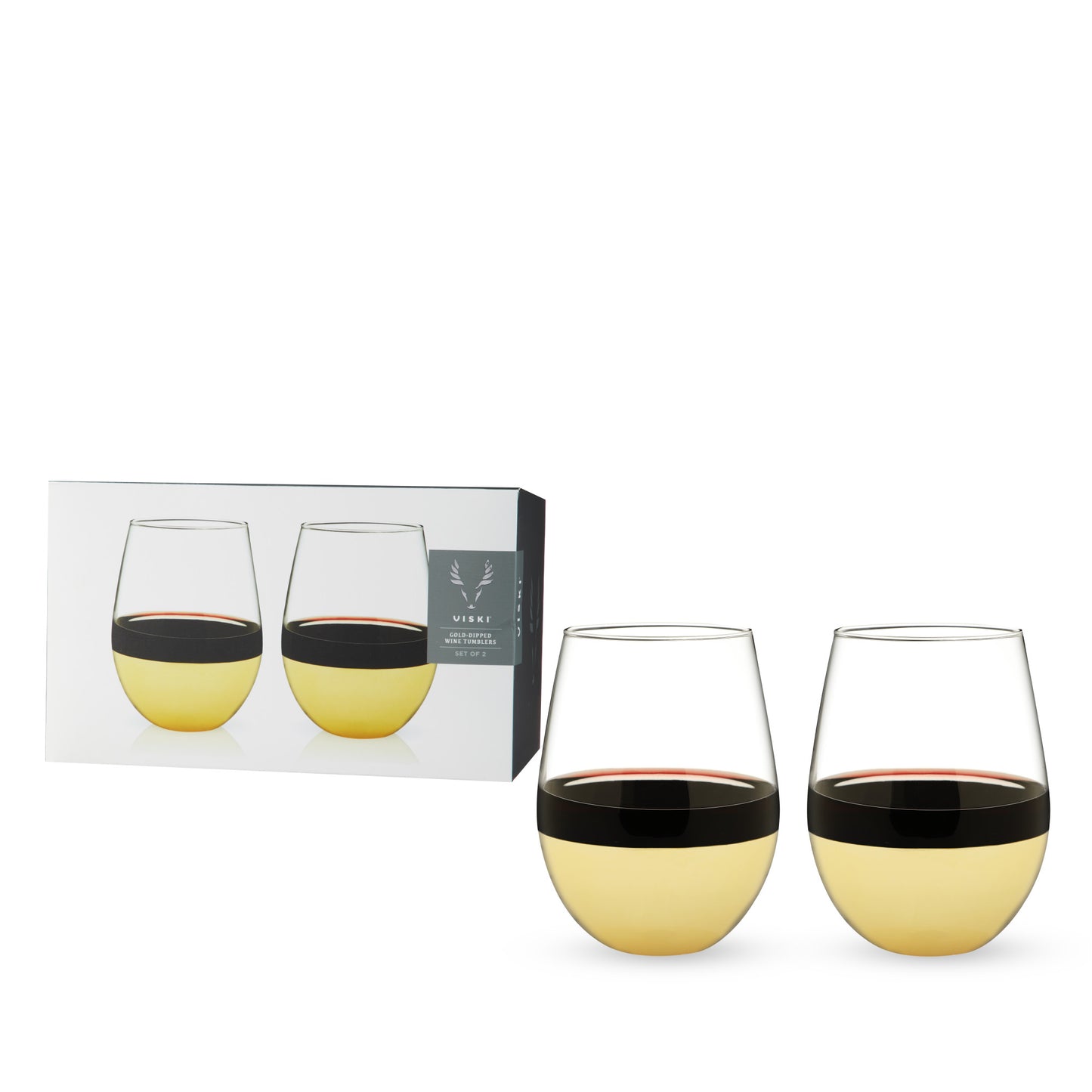 Belmont Gold-Dipped Wine Tumblers Viski®