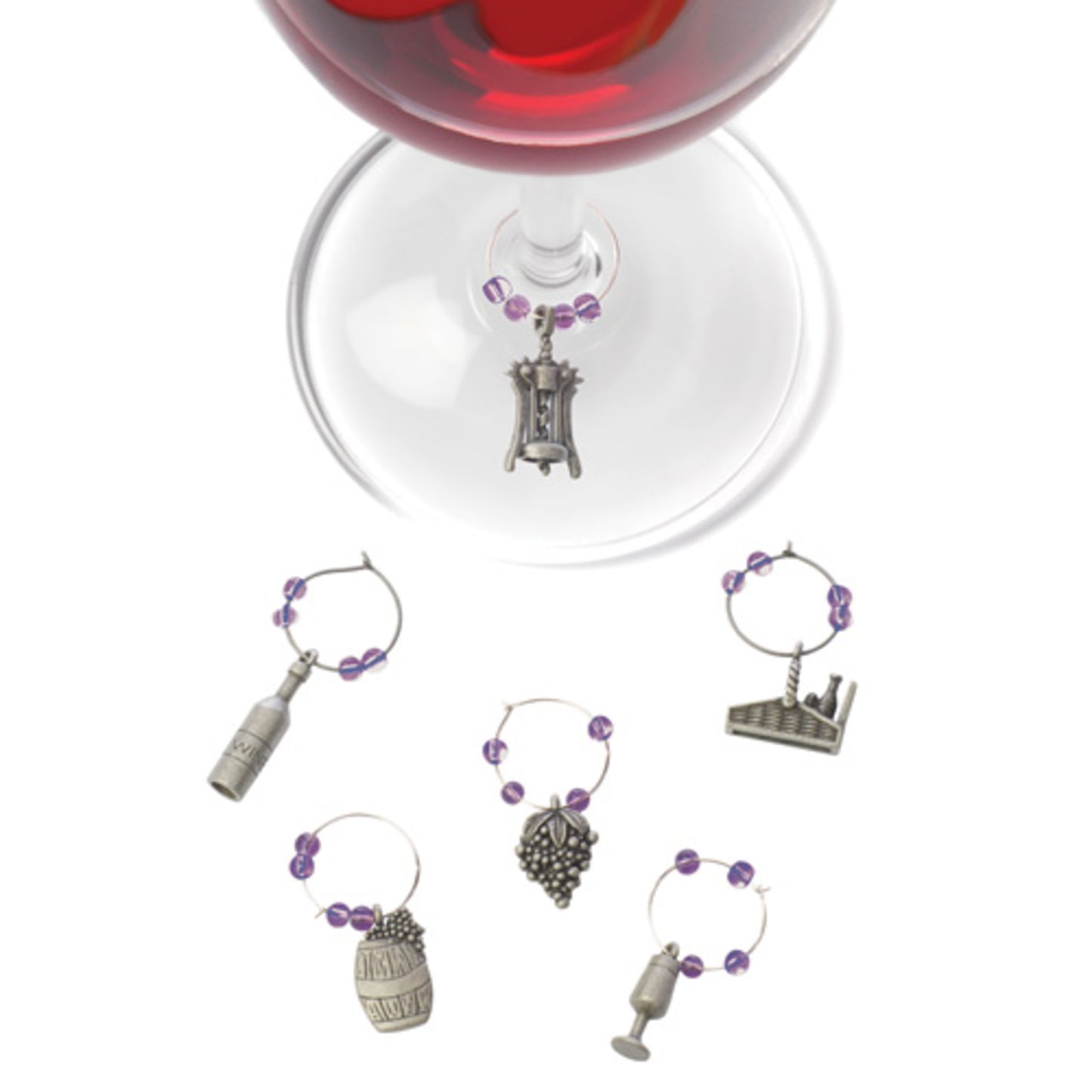 Winery Pewter Wine Charms (Set of 6)