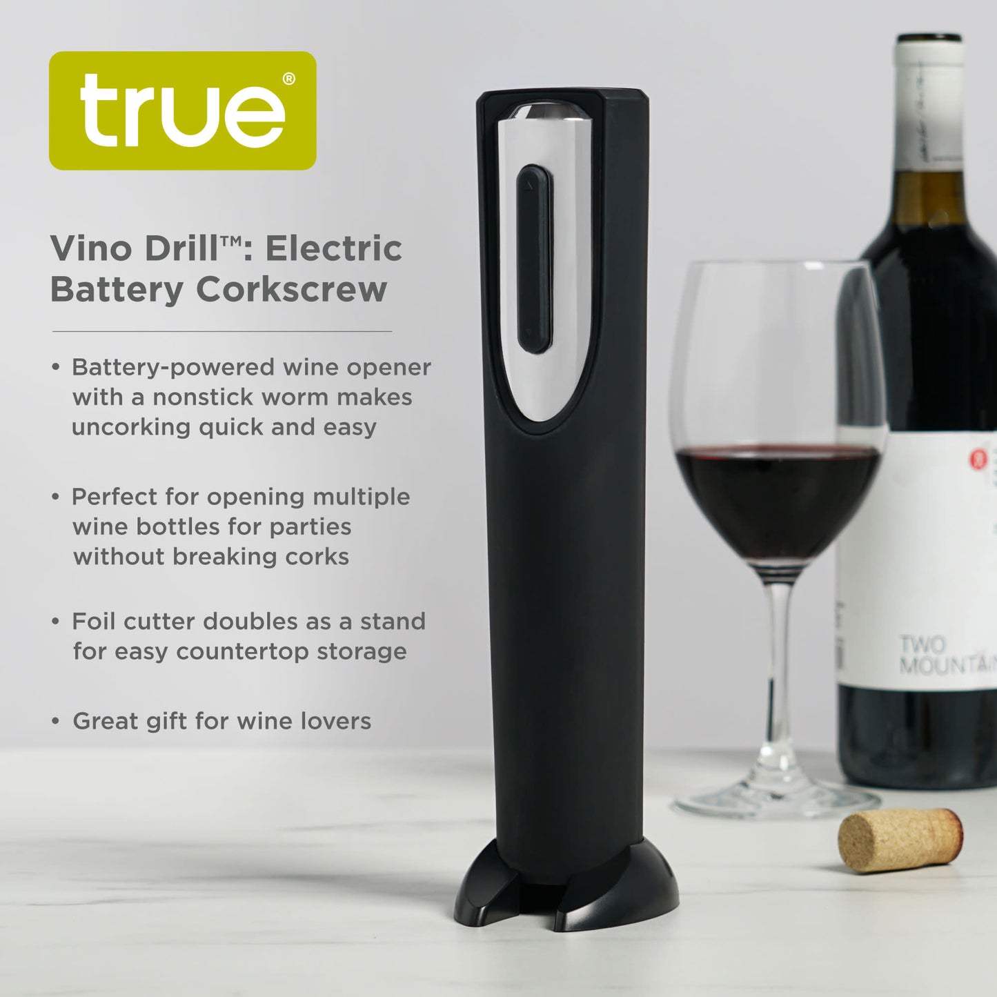 Vino Drill™: Electric Battery Corkscrew
