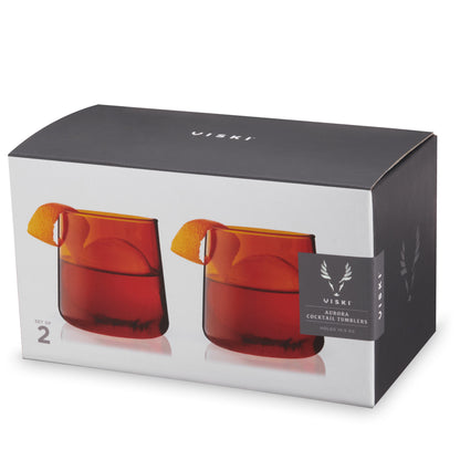 Amber Aurora Cocktail Tumblers (set of 2)