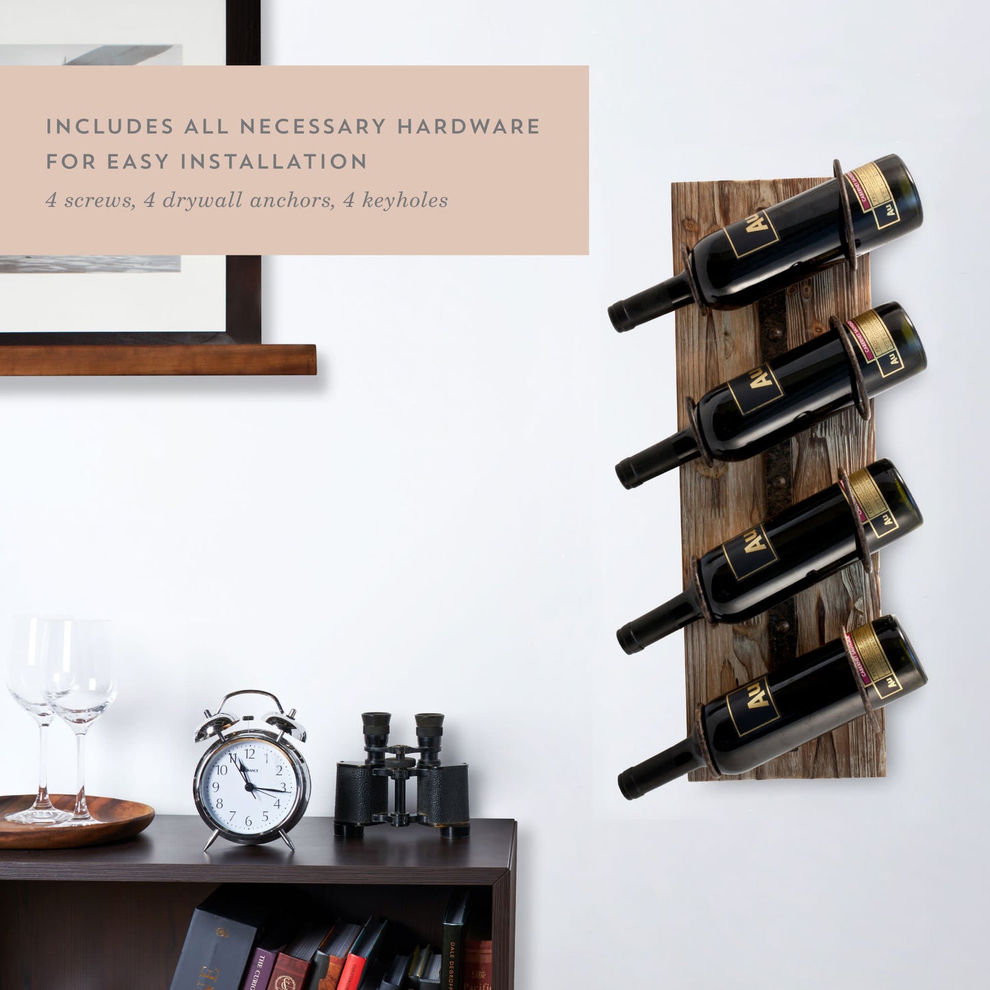 Metal and Wood Wine Rack