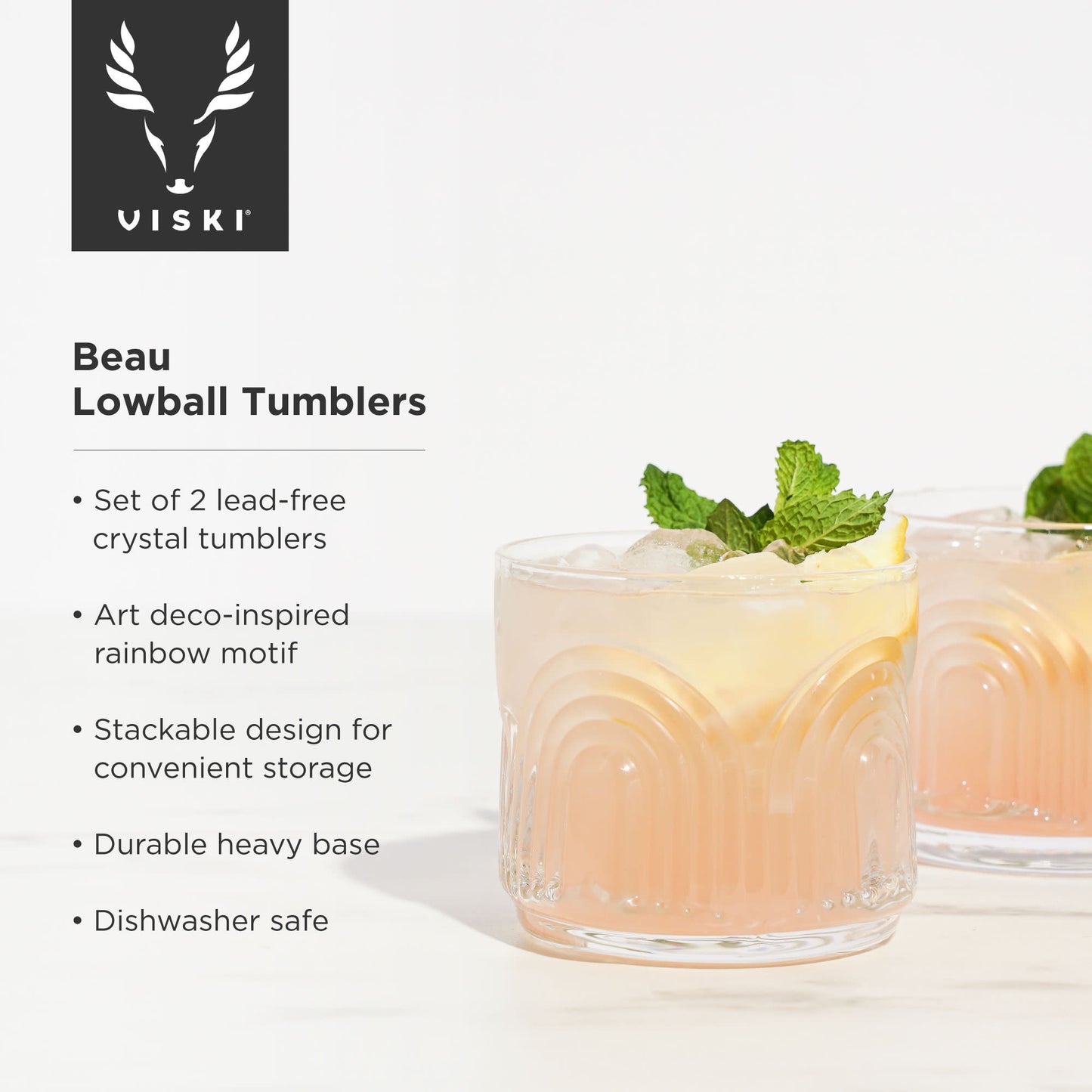 Beau Lowball Tumblers, Set of 2 by Viski