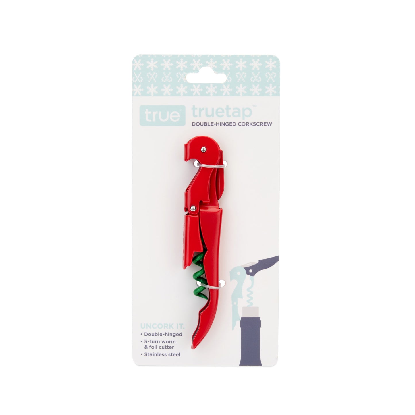 Truetap™: Double-Hinged Corkscrew in Holiday Color Block