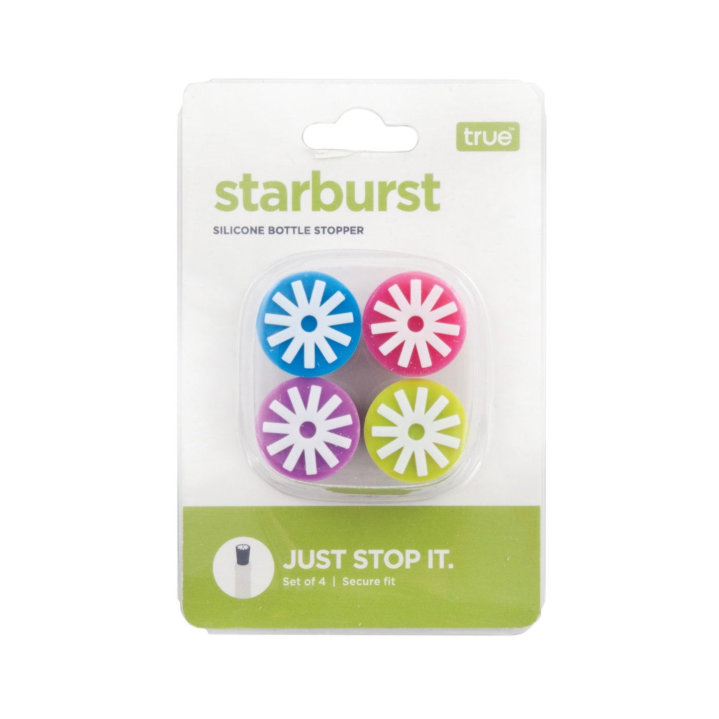 Starburst: Silicone Bottle Stoppers, Set of 4 by True