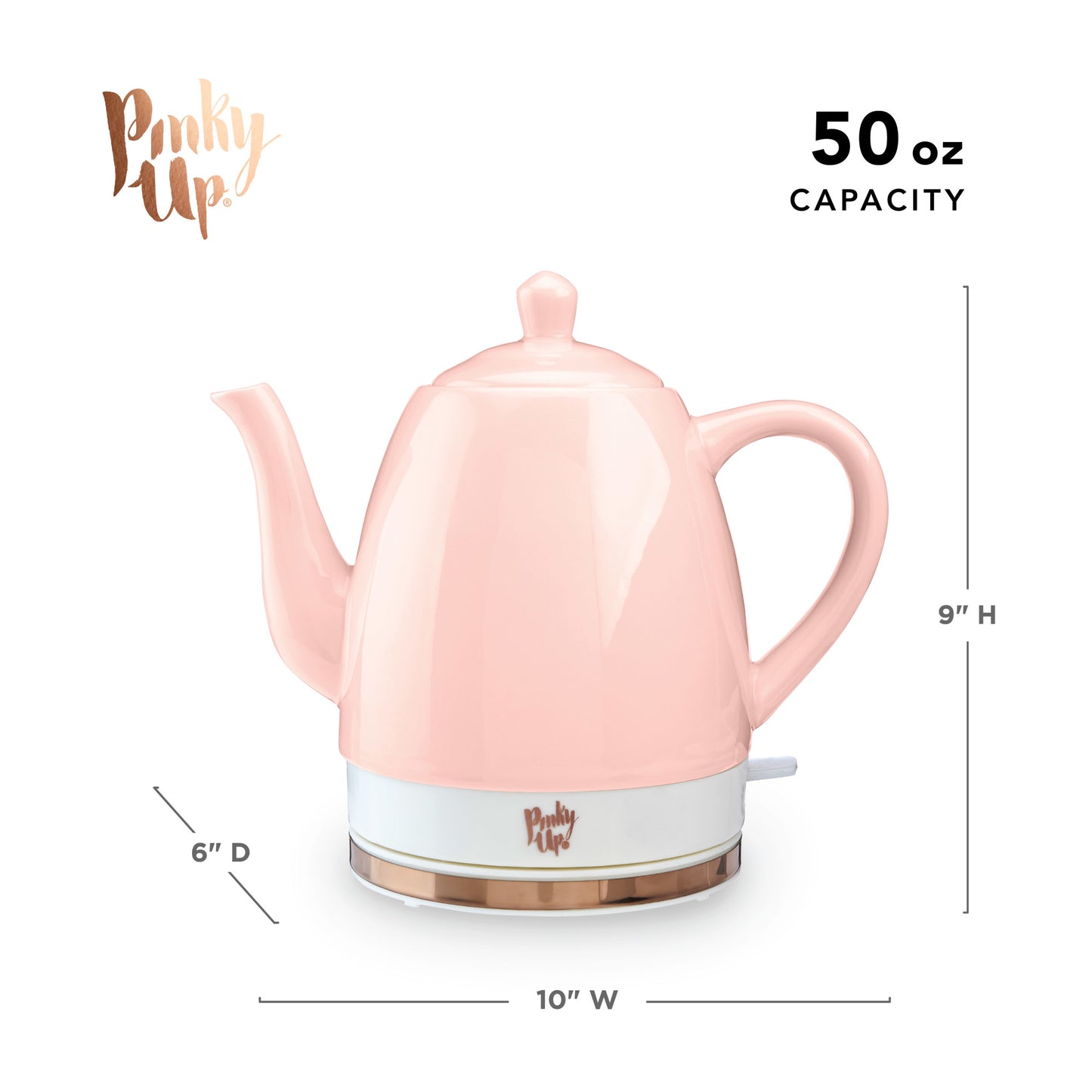 Noelle™ Pink Ceramic Electric Tea Kettle