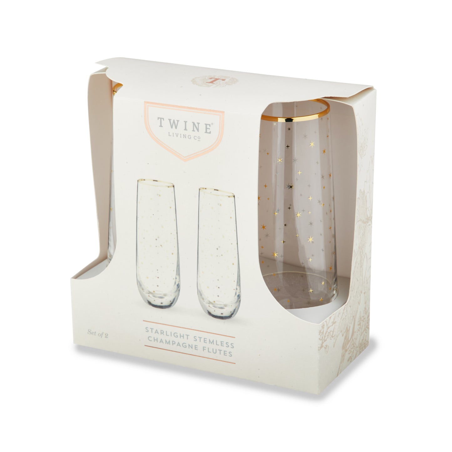 Starlight Stemless Champagne Flute Set by Twine®Starlight St