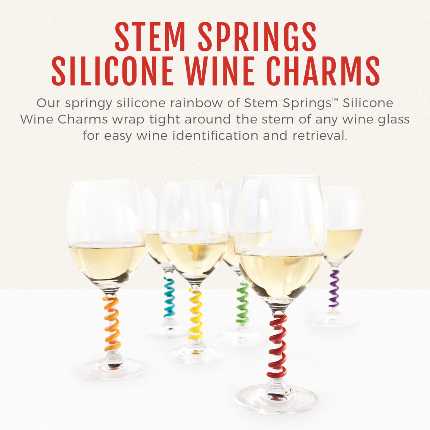 Spring Silicone Wine Charms