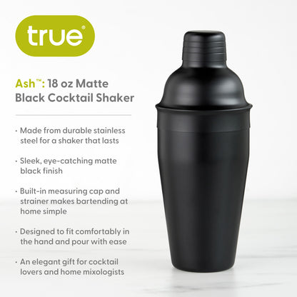 Ash: 18-Ounce Matte Black Cocktail Shaker