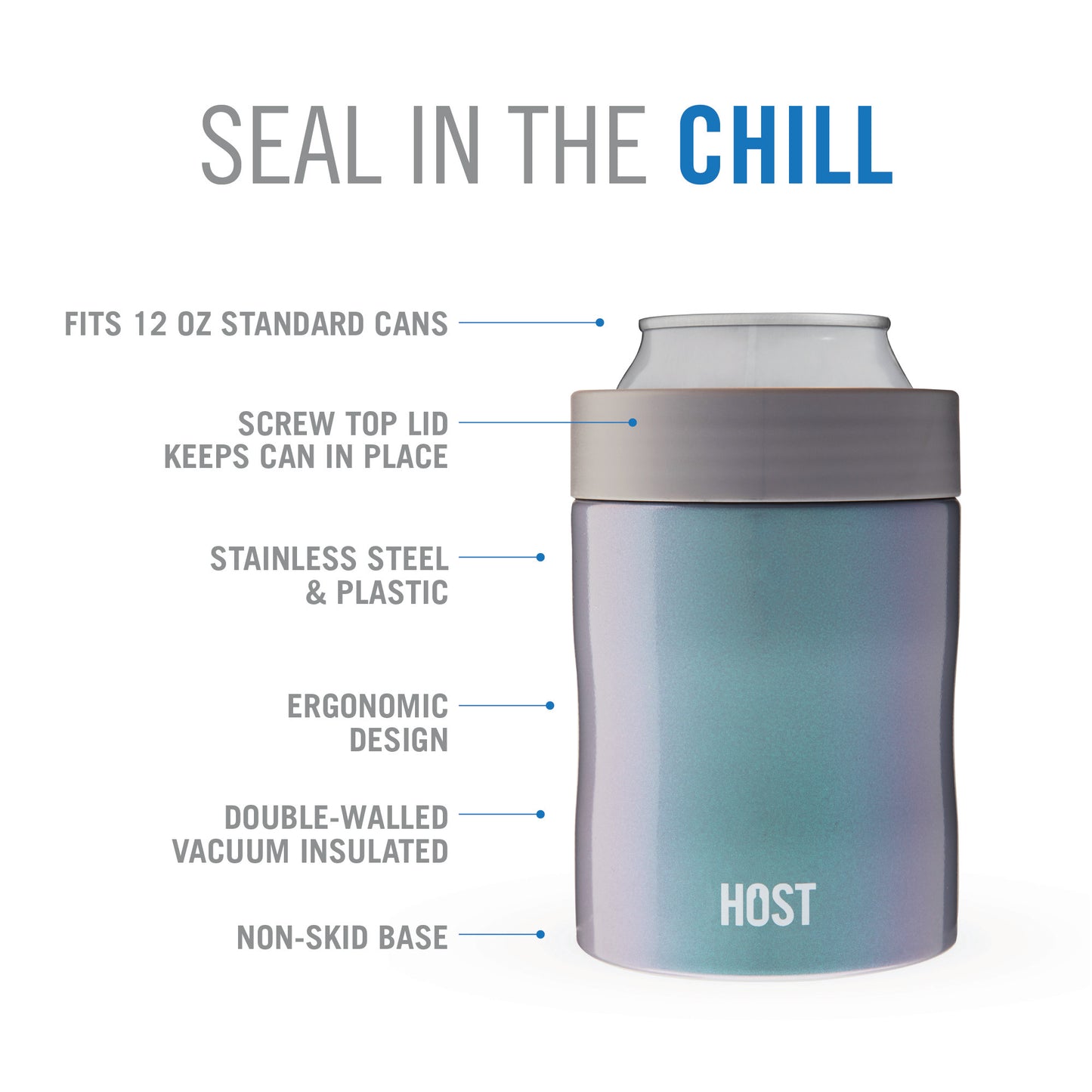 Stay-Chill Standard Can Cooler Space Gray HOST®