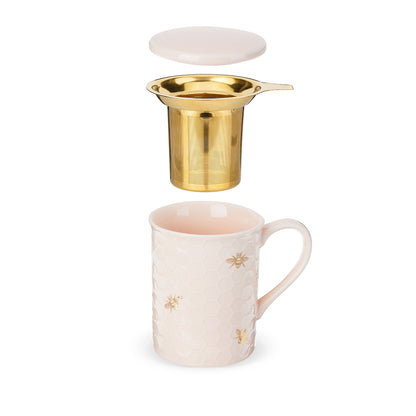 Annette™ Honeycomb Ceramic Tea Mug & Infuser