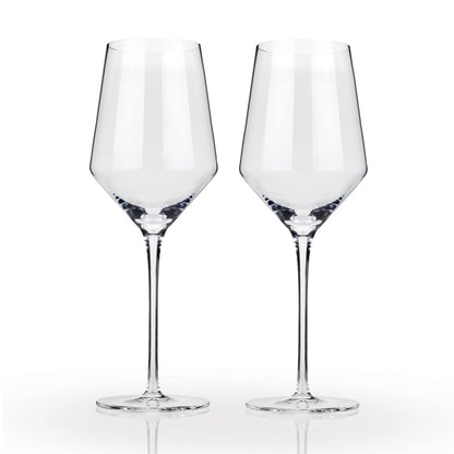 Angled Crystal Chardonnay Glasses by Viski®