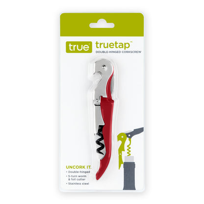Truetap™: Double-Hinged Waiter's Corkscrew in Metallic Red