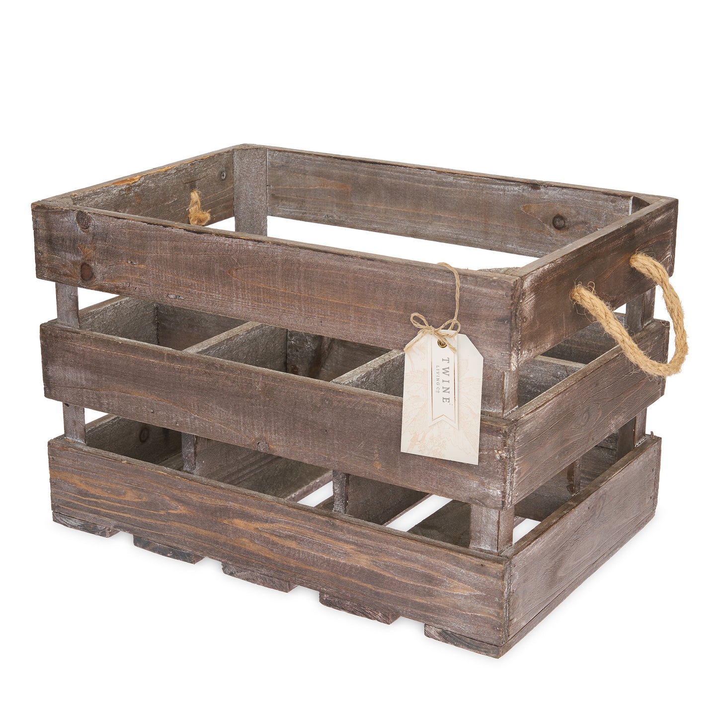 Wooden 6-Bottle Crate by Twine®