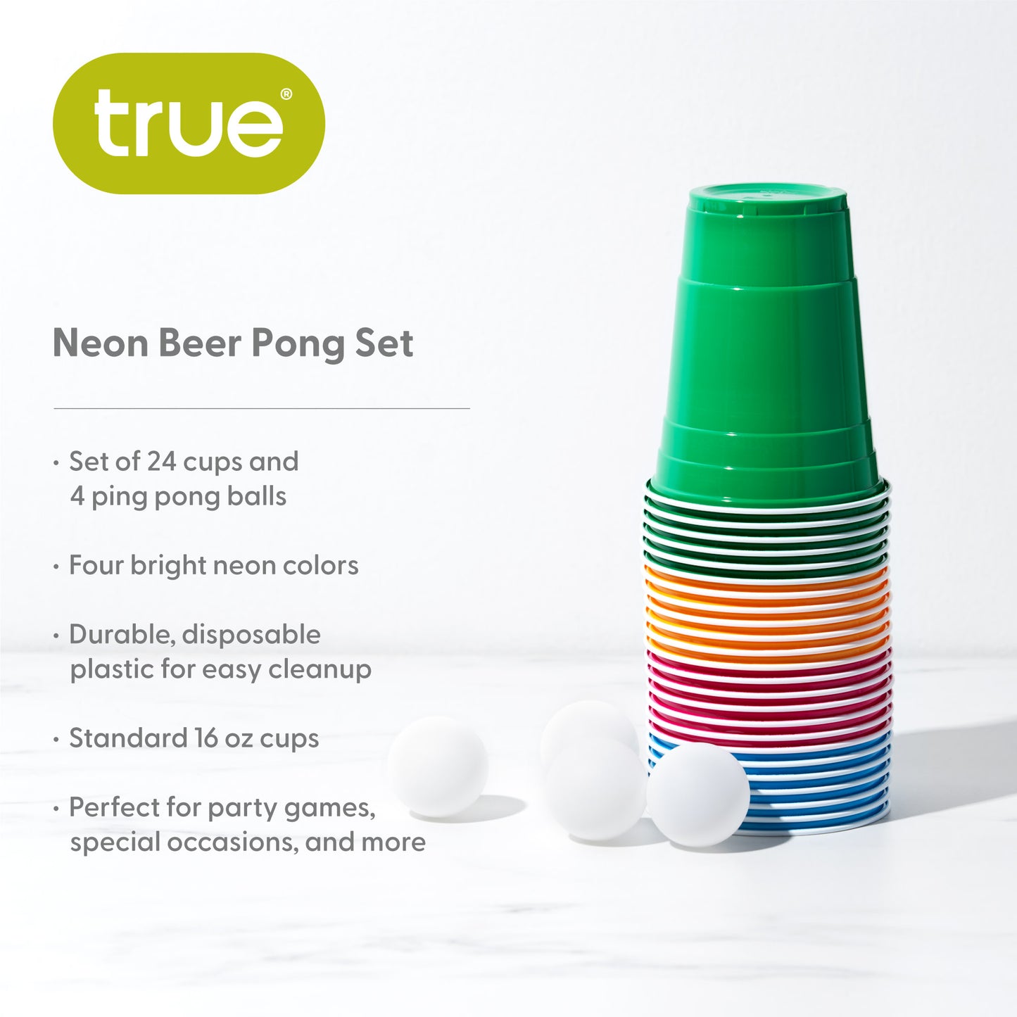 Neon Beer Pong Set