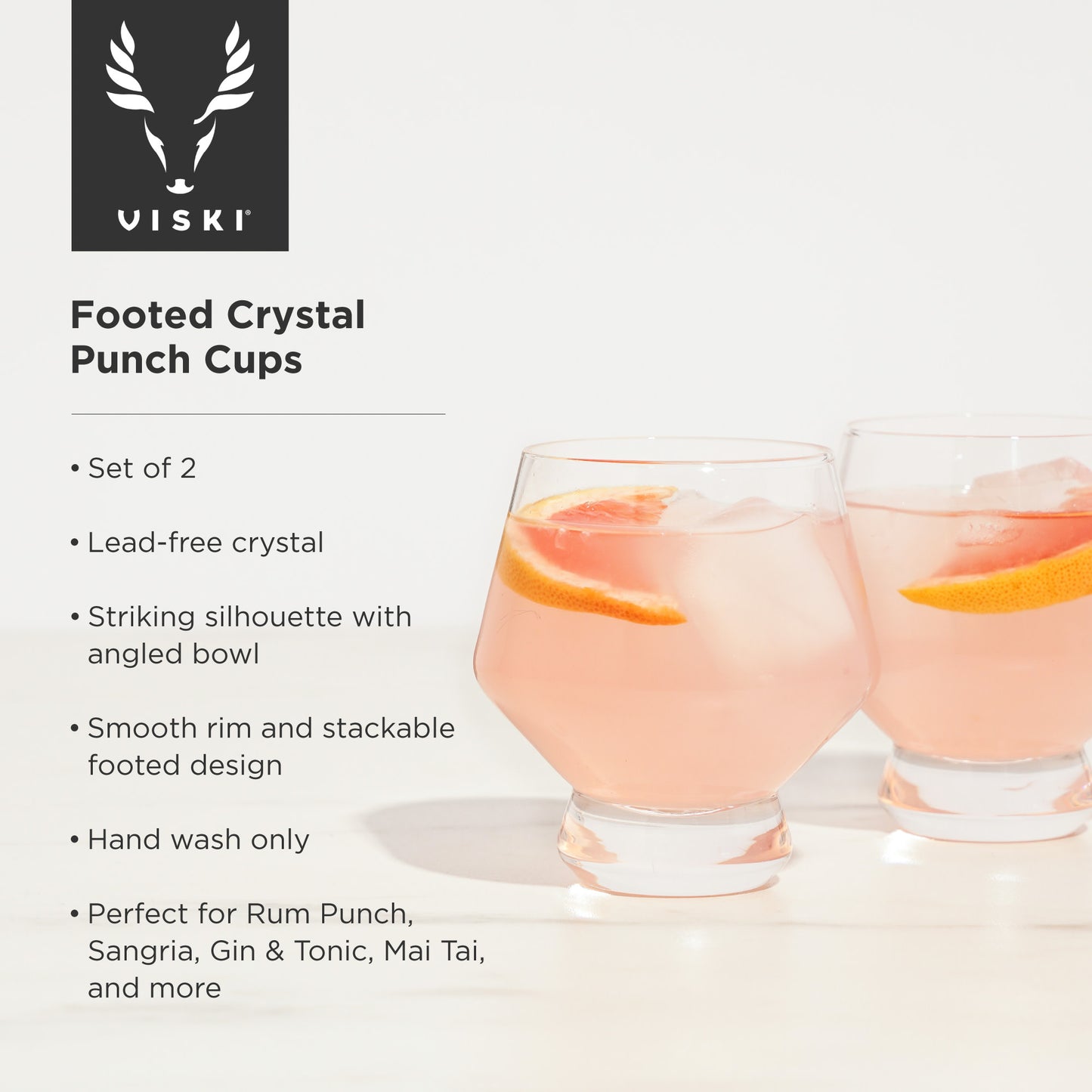 Footed Crystal Punch Cups