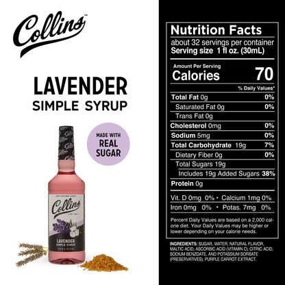 32oz. Lavender Simple Syrup by Collins