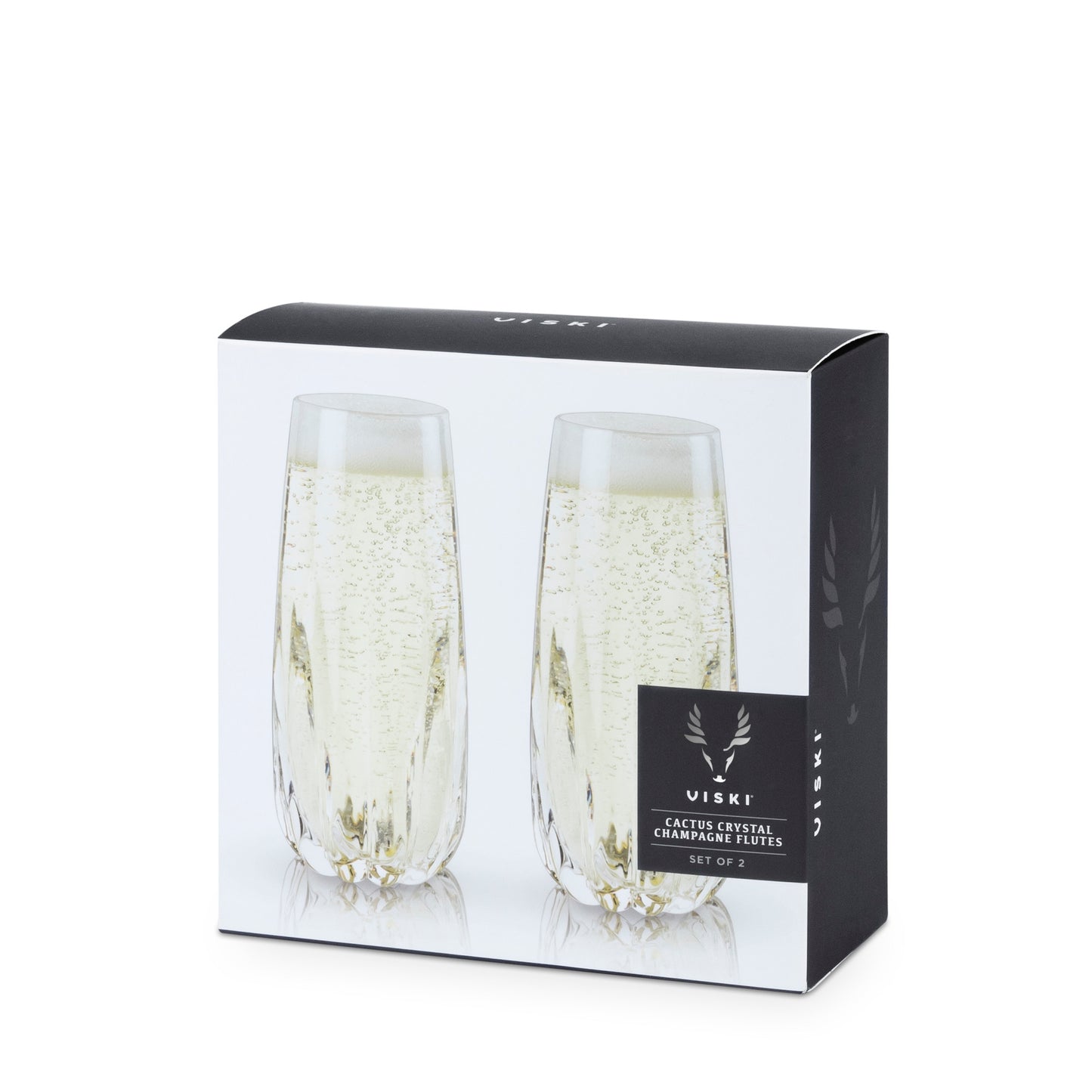 Cactus Crystal Stemless Champagne Flutes