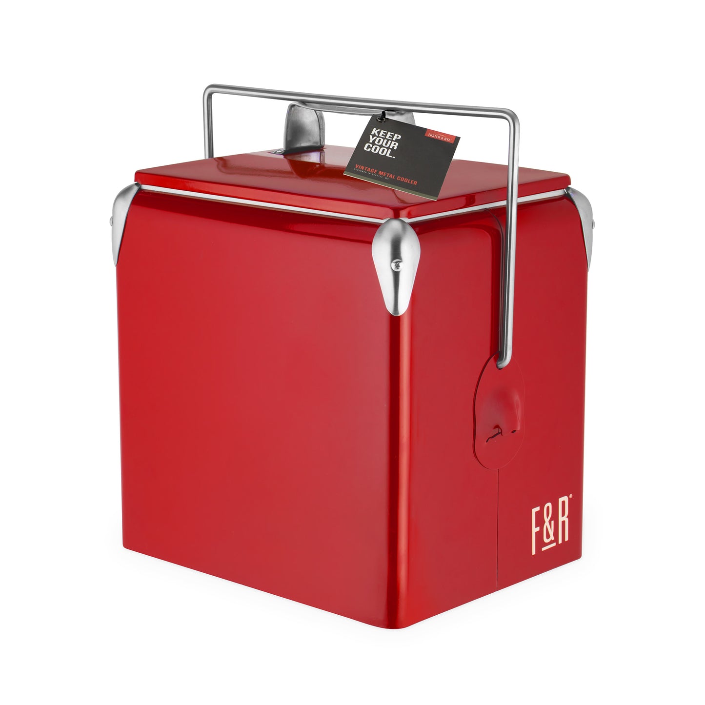 Red Vintage Metal Cooler by Foster & Rye™