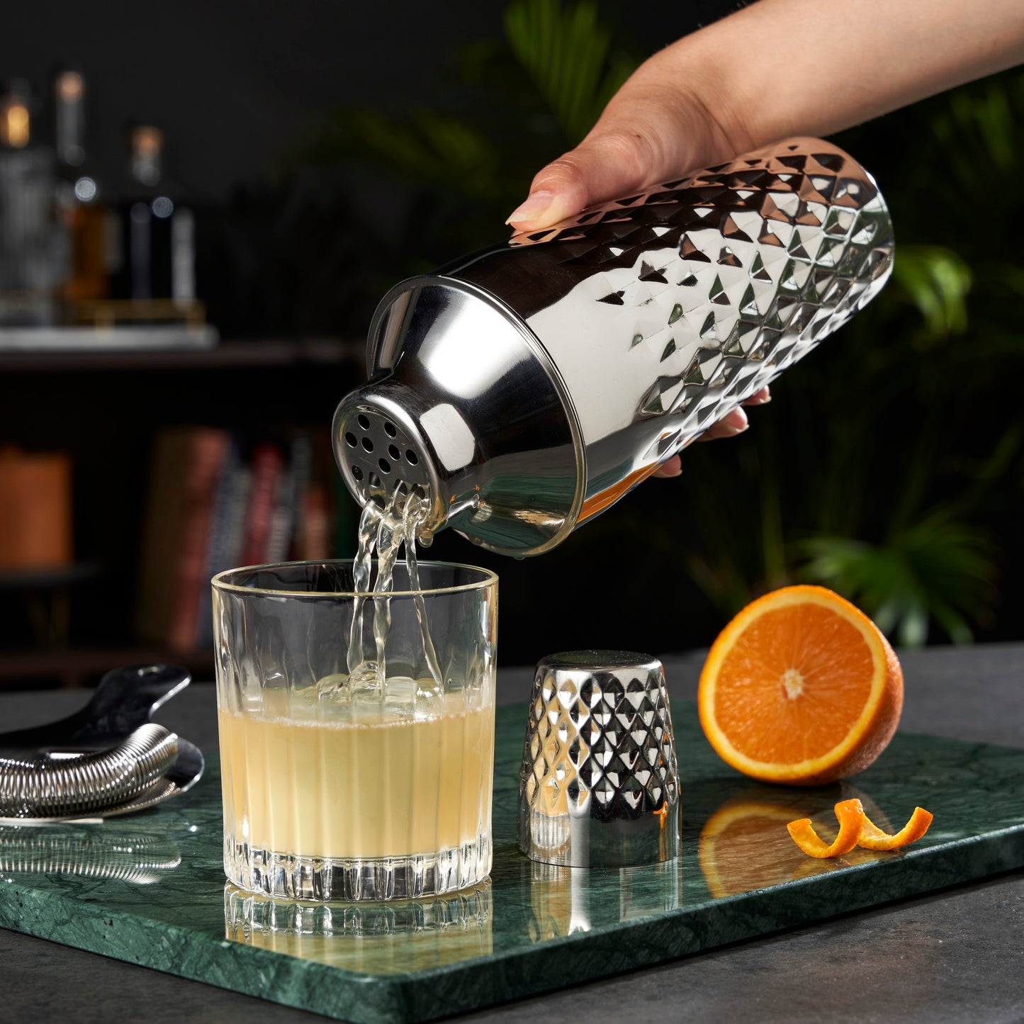 Stainless Steel Faceted Cocktail Shaker