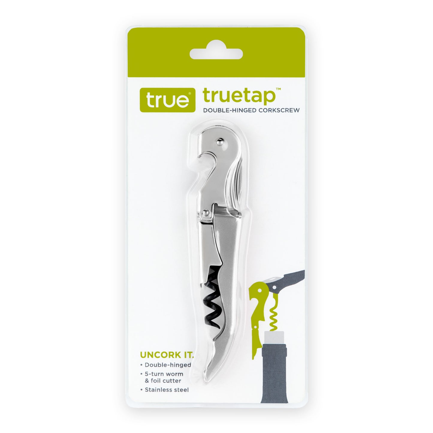 Stainless Steel Truetap™: Double-Hinged Corkscrew