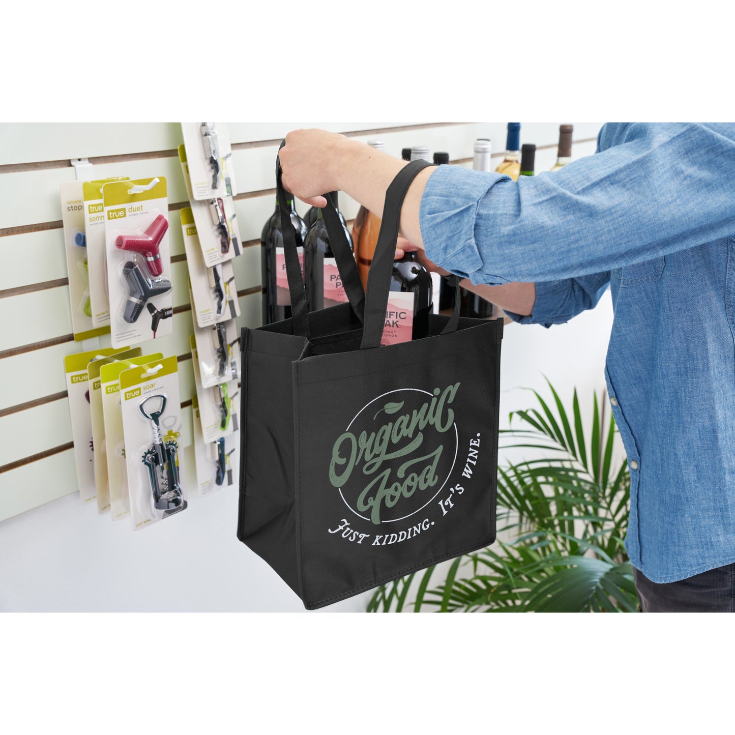 Organic Food 6 Bottle Non-Woven Tote