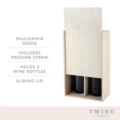 2-Bottle Paulownia Wood Wine Box