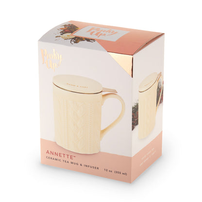 Annette™ Knit Ceramic Tea Mug & Infuser