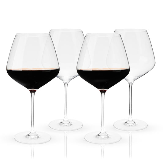 Reserve Inez Crystal Burgundy Glasses Viski®