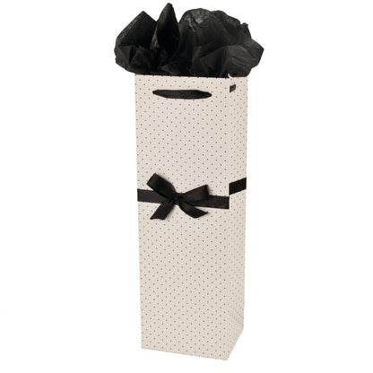 Elegant White and Black Wine Bag