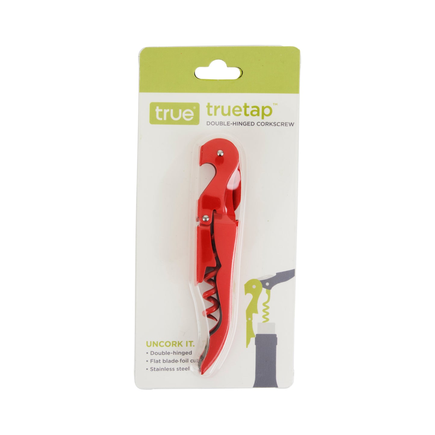 Truetap™: Double-Hinged Corkscrew in Full Red