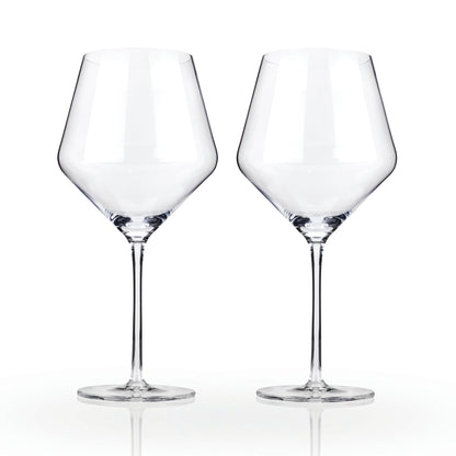 Angled Crystal Burgundy Glasses by Viski®