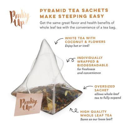 Coconut Crème Pyramid Tea Sachets by Pinky Up