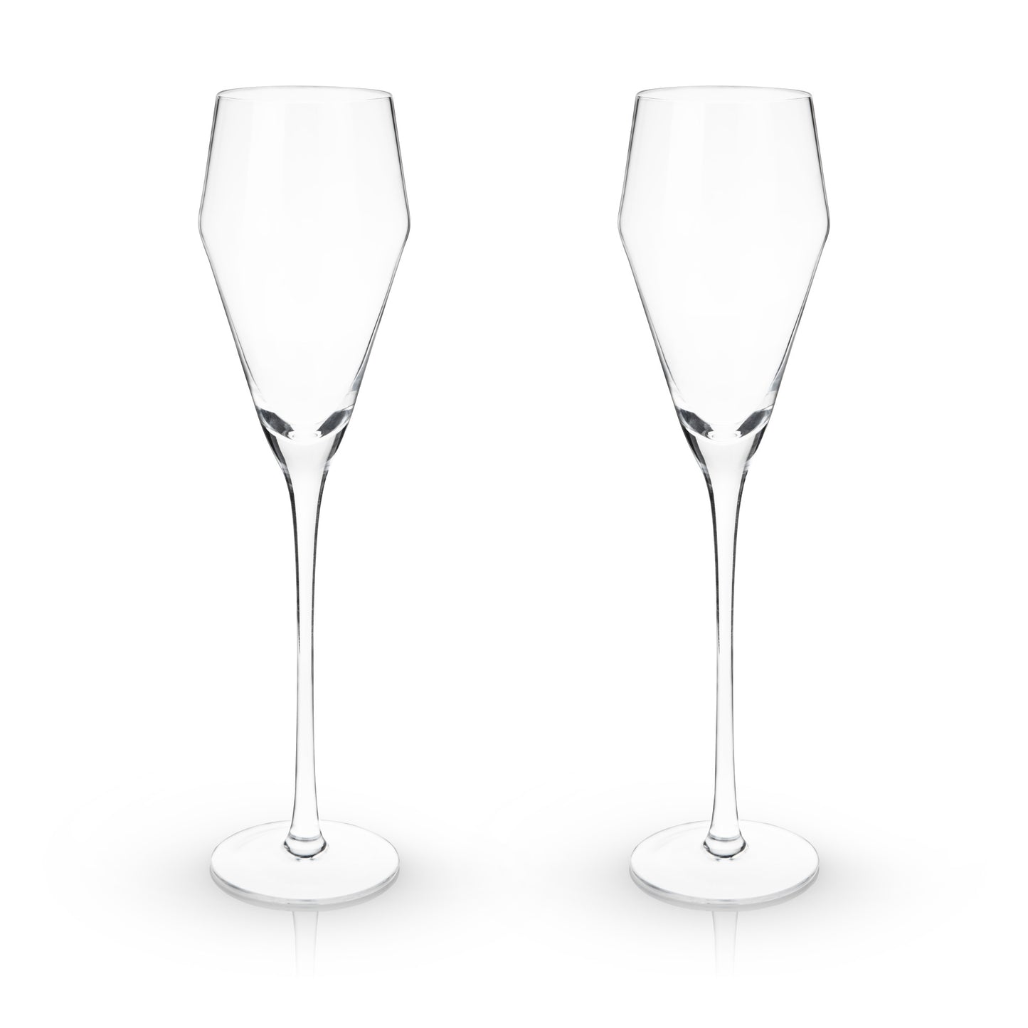 Angled Crystal Prosecco Glasses