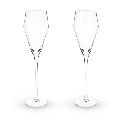 Angled Crystal Prosecco Glasses