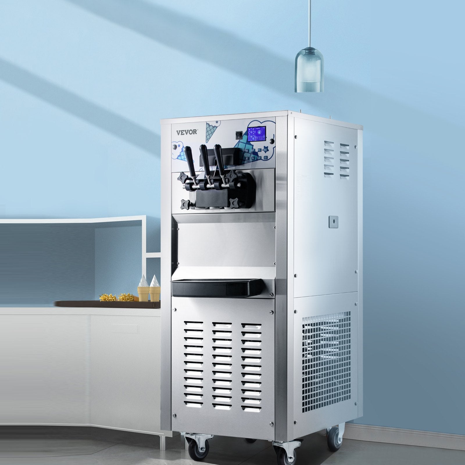 Commercial Ice Cream Machine with Two 12L Hoppers -6